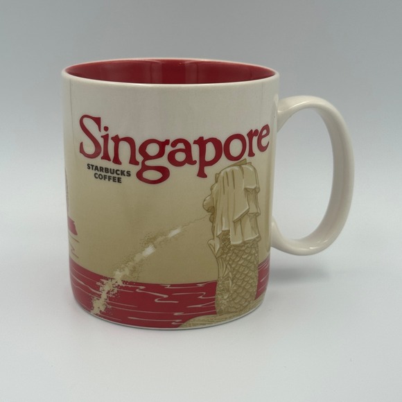 Starbucks Other - Starbucks Singapore Global Icon Series Coffee Mug 16oz Red Cream Skyline‎ 2015